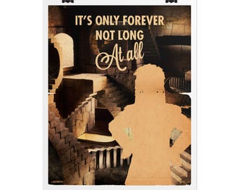Labyrinth Movie Poster / Jareth silhouette / Labyrinth Print / Vintage Style / Magazine Retro / David Bowie /  Ship to USA / CANADA