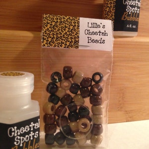 10 Cheetah Print Bead Kits - Party Favor with FREE Customization of the Birthday Child's Name!