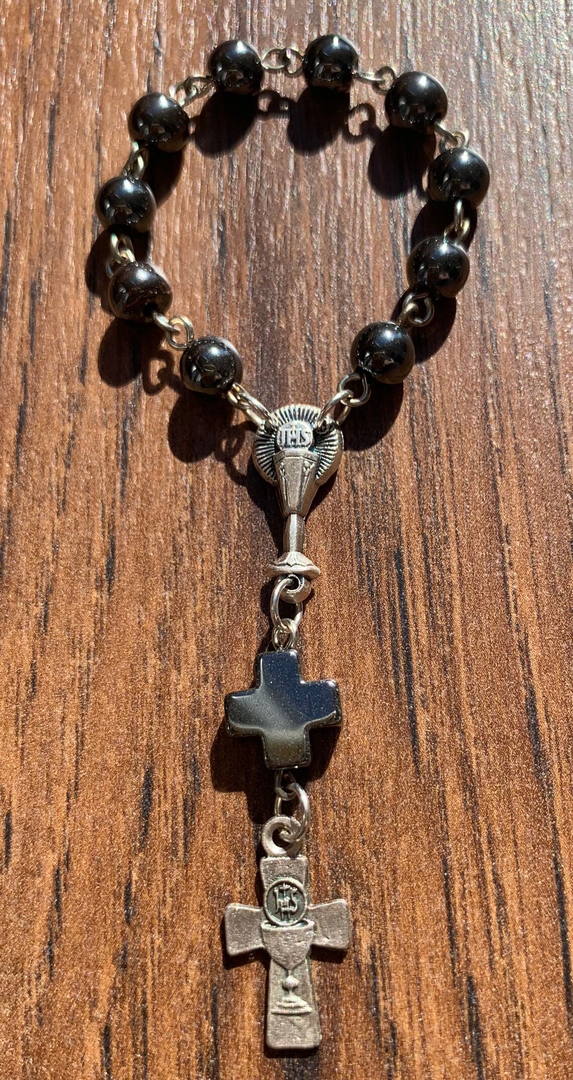 Catholic Handmade Pocket Rosary in Hematite and Silver Etsy
