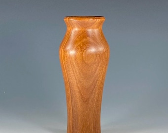 Twig & grass vase turned from African Padauk