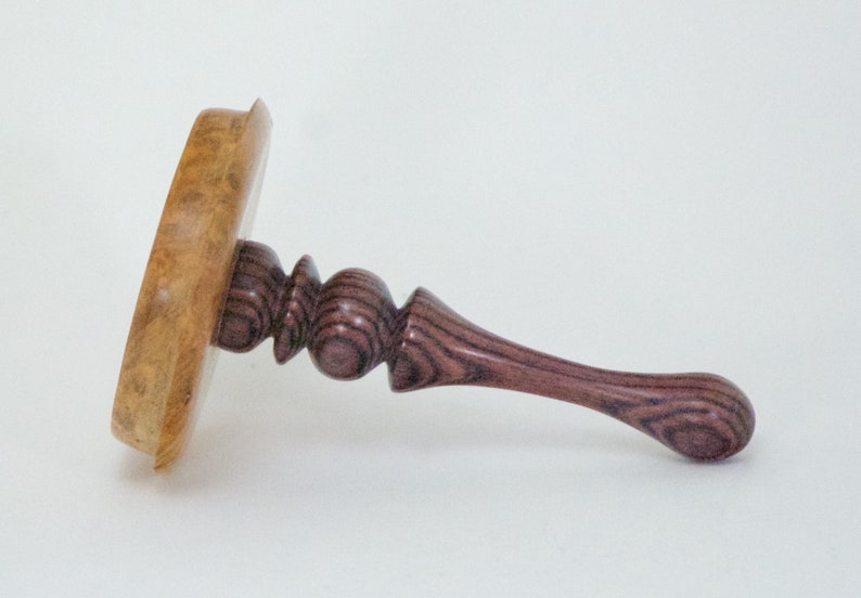 with removable lid of Maidou Burl and Kingwood Rosewood Lidded vessel turned from Canarywood