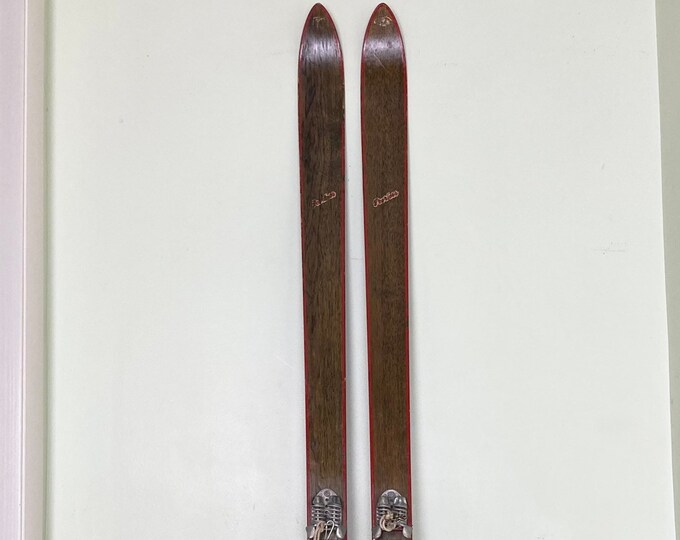 Antique Northland Hickory Skis 1940s Vintage Peerless Wood Skis Etsy
