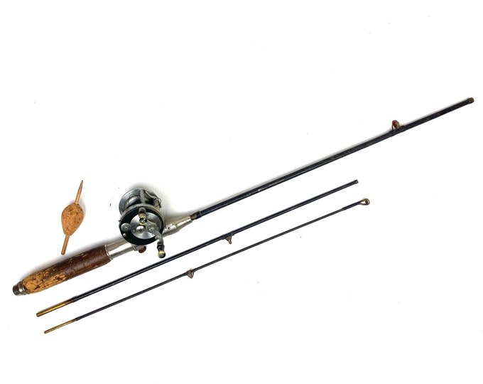 Antique Metal Fishing Rod Three Piece 1930s Imperial Steel Rod Etsy