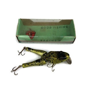 Antique Paw Paw Wotta Frog With Box Wood Fishing Lure 1940s -  India