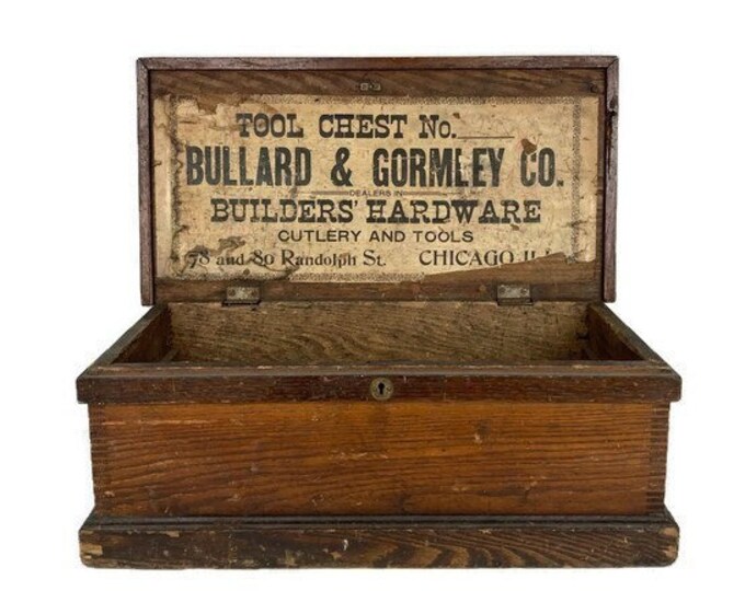 Antique Wood Tool Chest 1890s Bullard and Gormley Builders Etsy