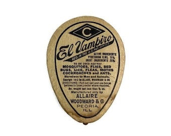 Antique 1920s Fly Spray El Vampiro Victorian Era Fly Killer New Old Stock