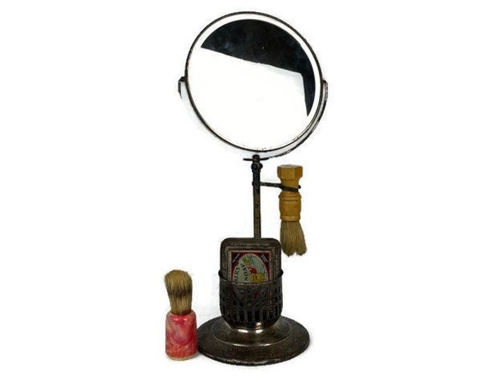 Antique Shaving Mirror Kit Victorian Silver Adjustable Shaving Etsy