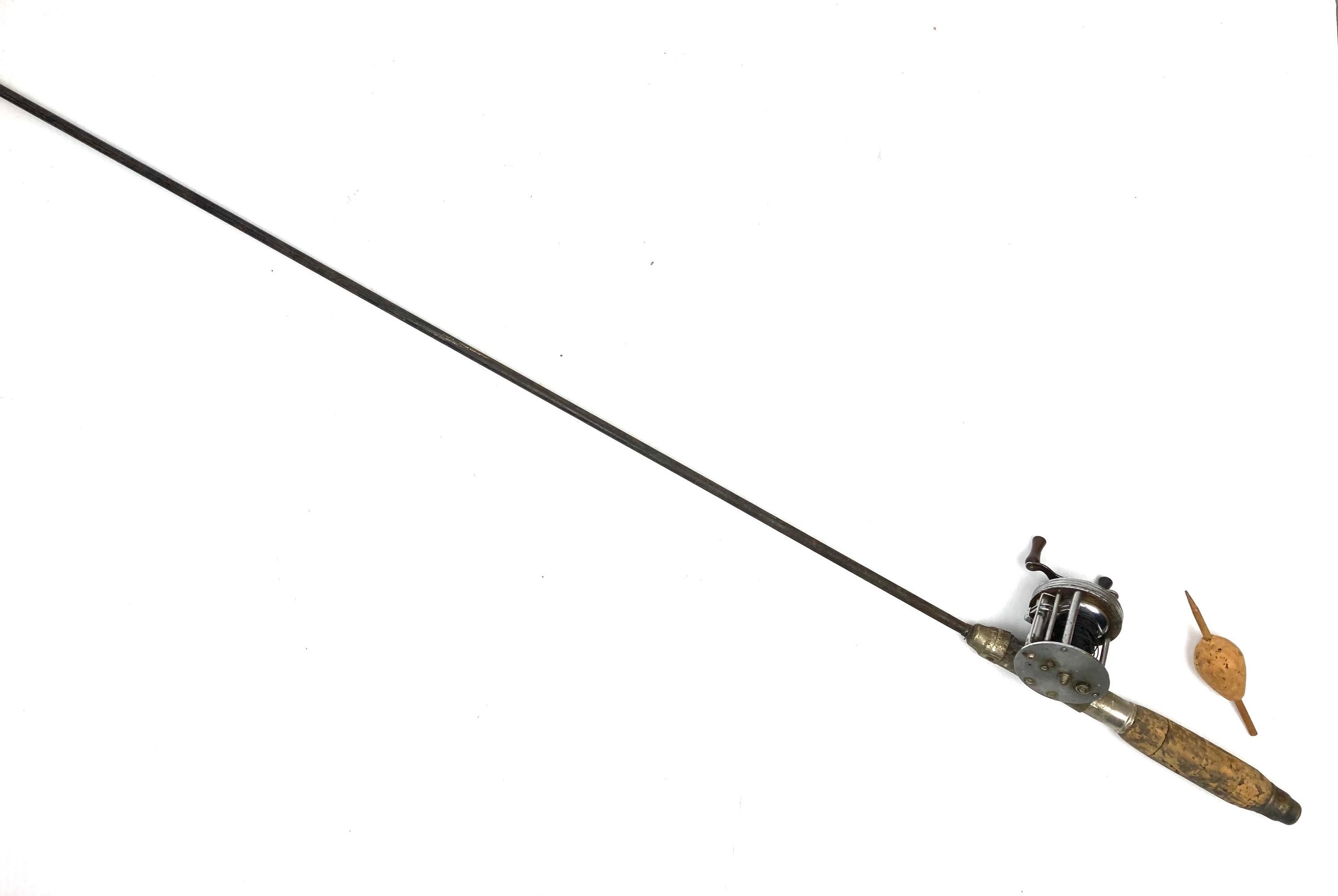 Antique Metal Fishing Rod Telescoping Steel Fishing Pole 1930s Old Fishing  Decor 