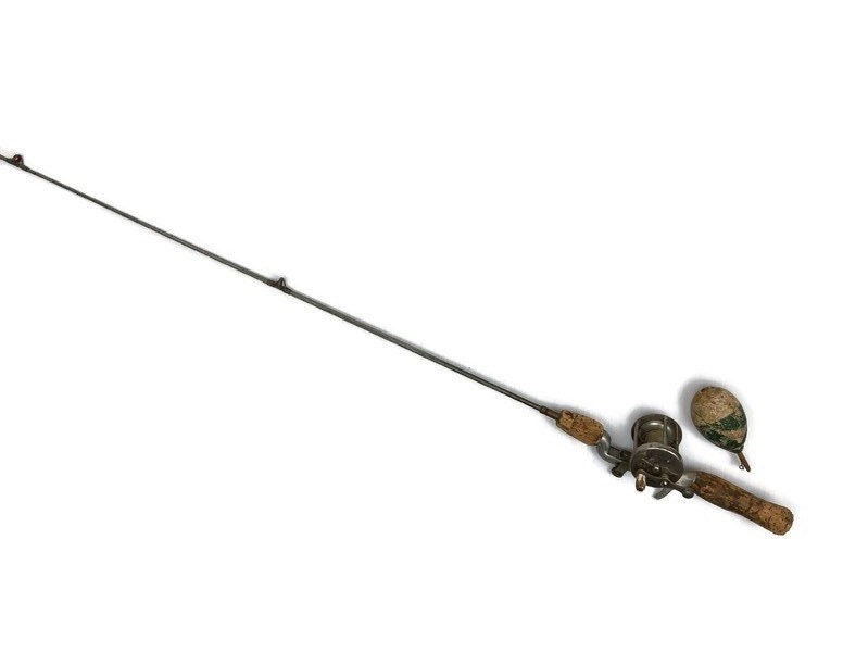 Vintage Fishing Pole 1950s Steel Metal One Piece Fishing Rod 