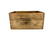 Vintage Wood Crate DuPont Explosives Finger Jointed Wooden Explosives Red Cross Extra Dynamite Crate