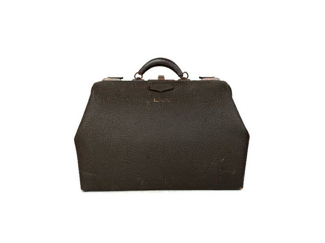 Antique Brown Leather Doctors Bag Vintage Leather Medical Bag Etsy