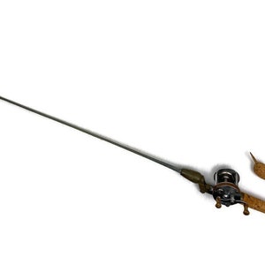 Antique Fishing Rod and Reel 1930s Metal Square Fishing Rod True Temper  Bakelite Pole