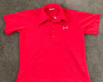 King Louie Creation Bowling Shirt / Polo - Vintage 1970s Mens L