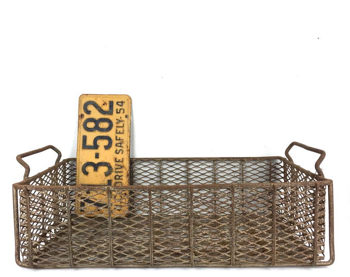 Antique Heavy Wire Crate Metal Industrial Crate Farm Crate Dairy Crate