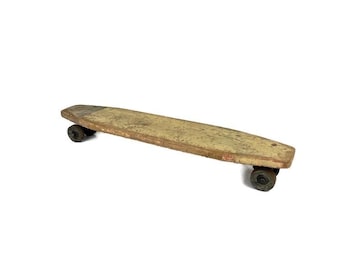 Vintage Wood Skateboard 1960s Wooden Skateboard Metal Wheels