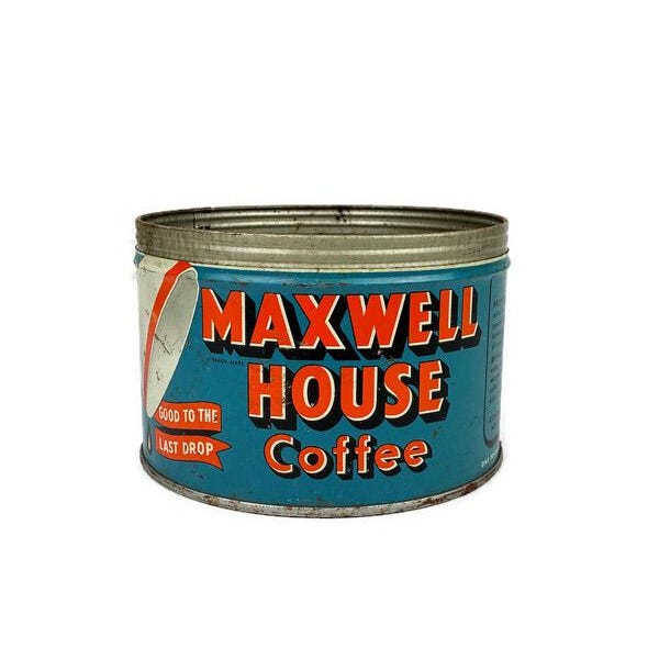 Coffee Can Vintage 1950s Maxwell House Coffee Tin
