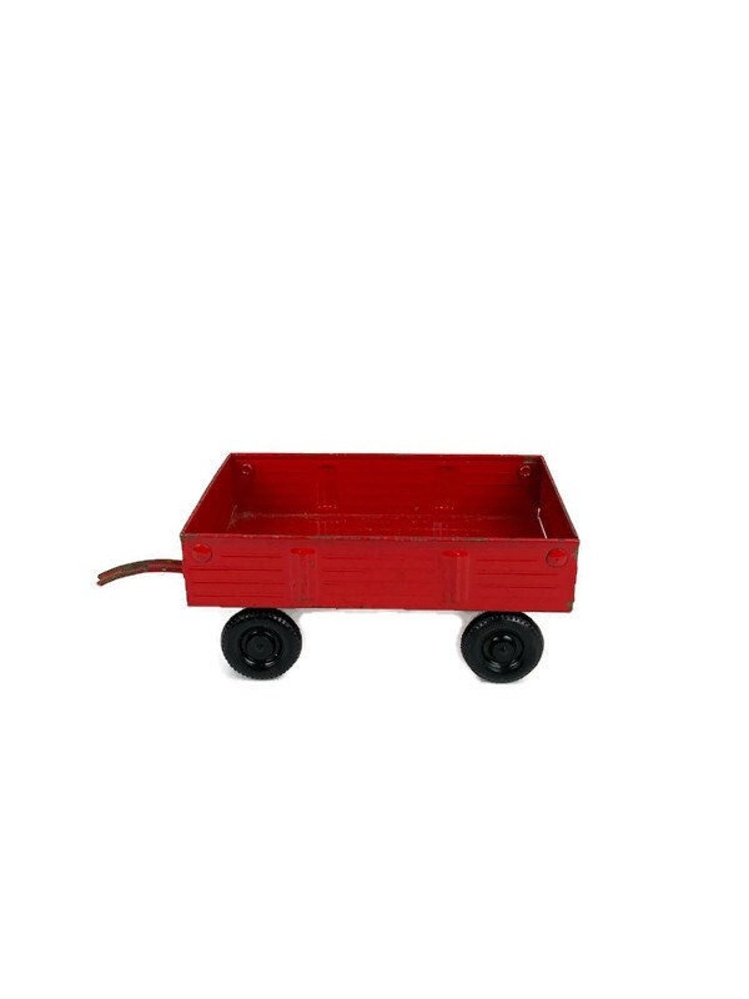 Vintage ERTL Red Metal Trailer Made in USA Pressed Steel pic photo photo