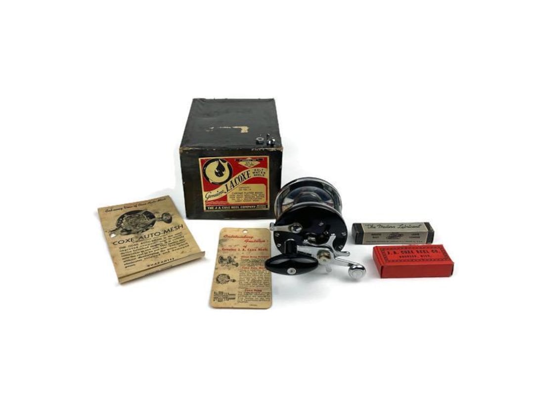カワウソ625 Vintage JA Coxe Model 625 Saltwater Fishing Reel Bronson Michigan