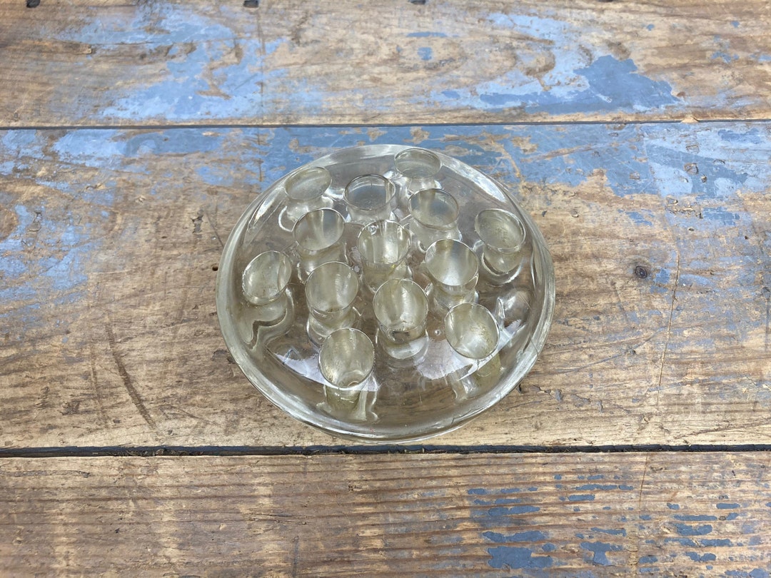 Vintage Large Glass Flower Frog Etsy