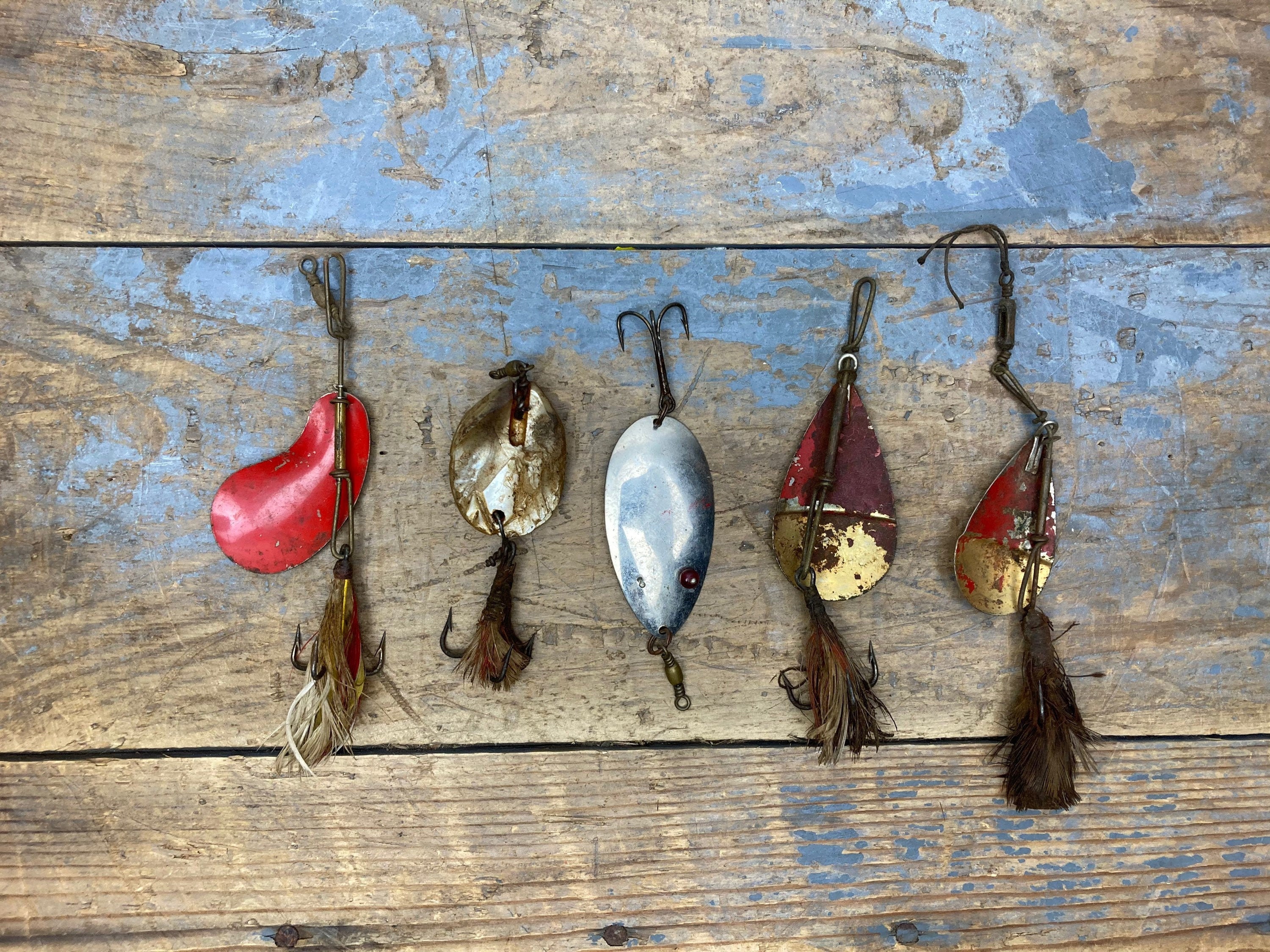 Antique Fishing Lures 1930s Spinners Mother of Pearl Lure Pflueger