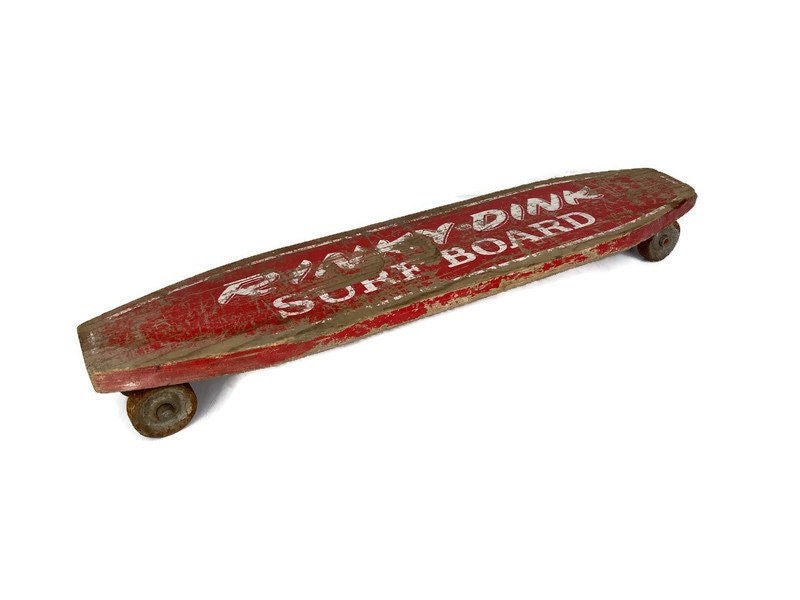 Vintage Rinky Dink Surfboard Skateboard 1960s Wooden -