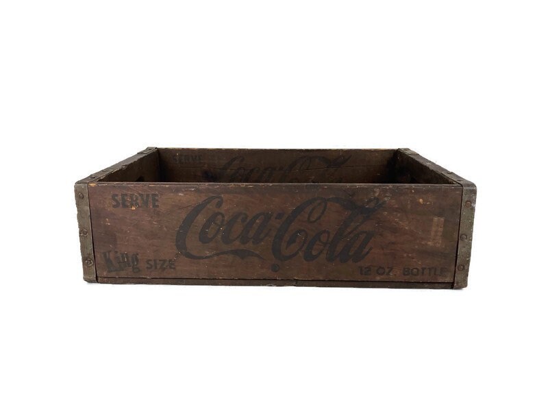 Vintage King Size Coca Cola Crate Los Angeles Brown Coke Box 1964