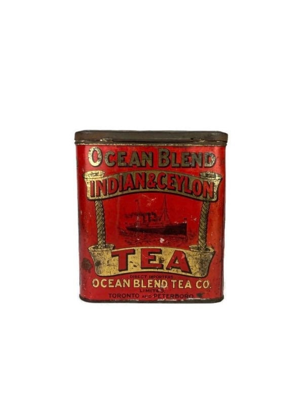 Vintage Ocean Blend Indian & Ceylon Red Tea Tin Litho