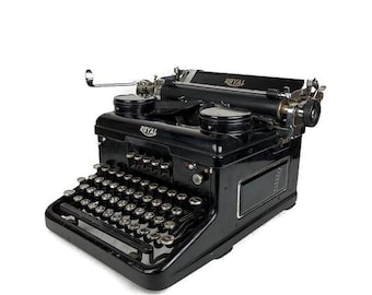 Working Royal KHM Typewriter Standard Large 1930 Royal Glass Side Typewriter