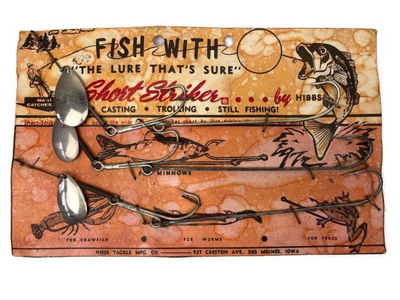 Vintage Fishing Display Hibbs Short Striker Des Moines Iowa Advertising  Fishing Decor -  New Zealand