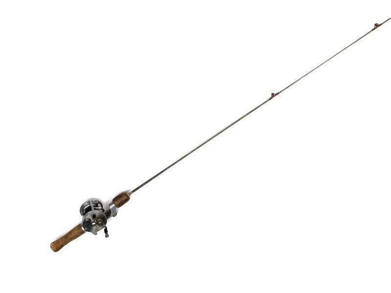 Antique Fishing Rod True Temper Steel Fishing Pole 1940s Lou J Eppinger Reel