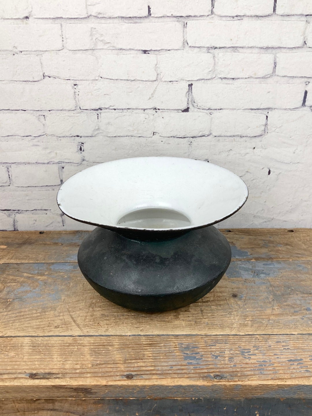 Antique Cast Iron Spittoon Railroad Porcelain Spittoon Green Spittoon ...