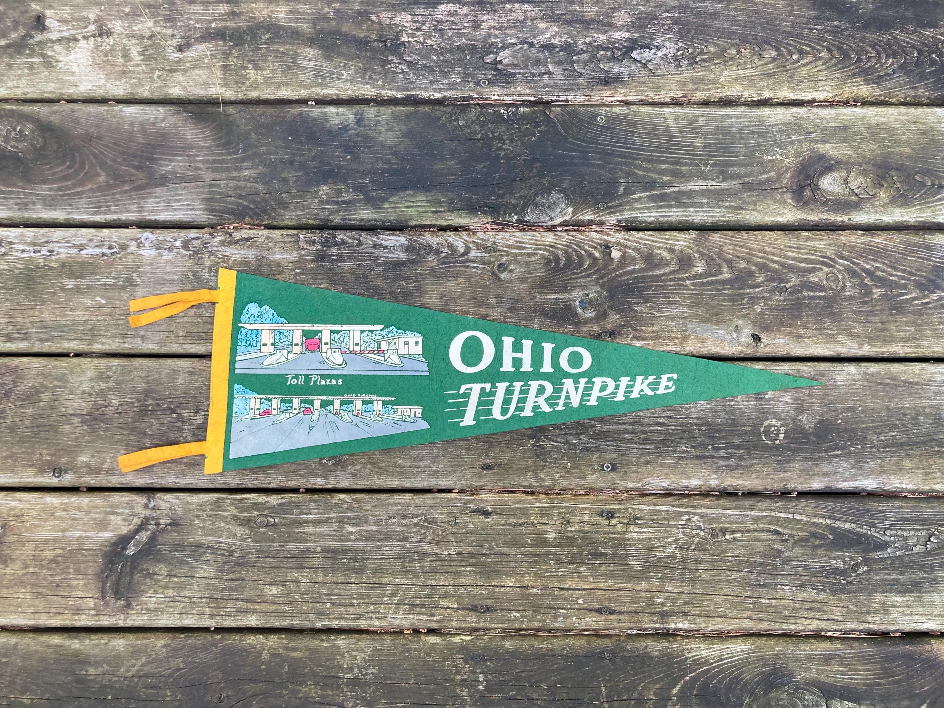 Vintage Ohio Turnpike Felt Pennant, 1960s Graphic Souvenir - Etsy