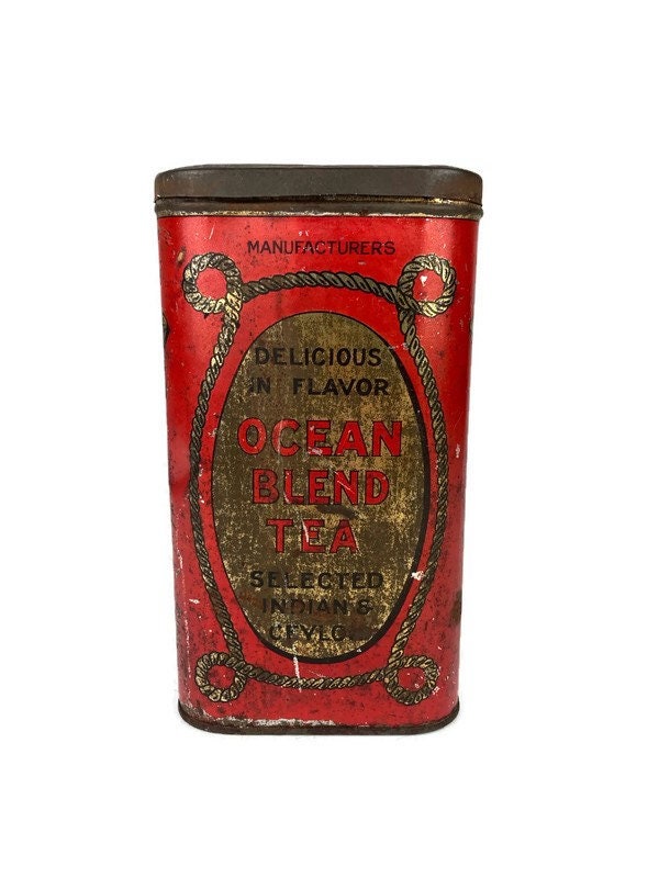 雑貨 インテリア Ocean Blend Indian and Ceylon Tea Tin  ティン缶 ビンテージ 雑貨 インテリア Ocean Blend Indian and Ceylon Tea Tin ティン