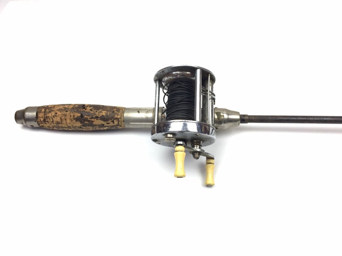 Antique Metal Fishing Rod Three Piece Pole Steel Rod Union Etsy