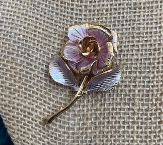 2 vintage pins brooches, lg is Coro daisy with AB… - image 2
