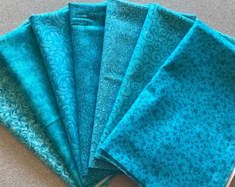Cotton fabric 2 panels teal turquoise cotton sewing quilting supplies school arts/&craft 30x33 and 22x45 kid/'s fun clothing design