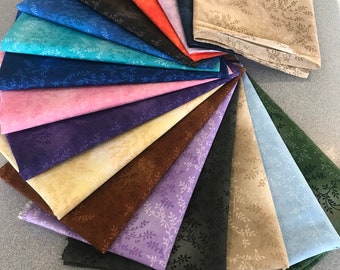 Fat Quarter Bundle of 17 Gorgeous Leafy Print 100% Cotton Quilting, Sewing, Crafts and Masks