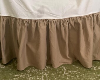 Spódnica łóżkowa Ralph Lauren w rozmiarze Twin, brązowa, 100% bawełny