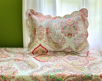 Kołdra i poszewka na poduszkę Twin w wielokolorowym wzorze paisley od Bedsure