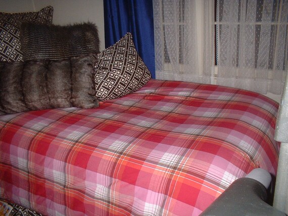 Red Pink Plaid Twin Duvet Cover - Red Pink Plaid Bedding Red Pink Plaid Twin Duvet Cover - Red Pink Plaid Bedding