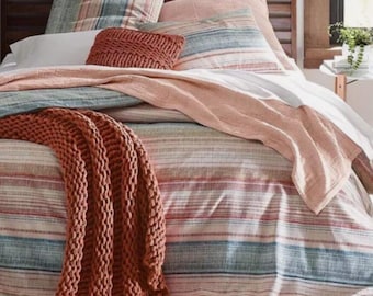 Juego de edredón King IKat multicolor con bloques de color roble MENTA