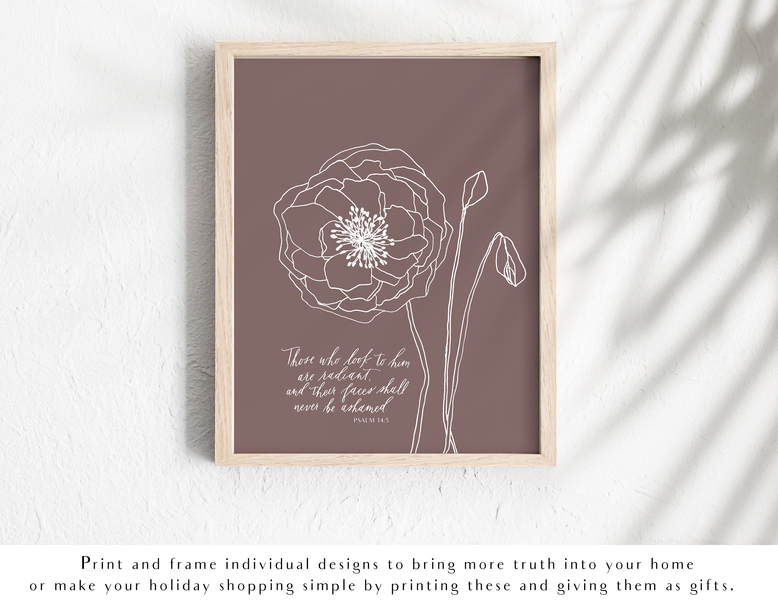 Printable Psalm 34 ESV Set of 12 Memorization Art Set DIGITAL DOWNLOAD Coloring Pages Minimalist ...