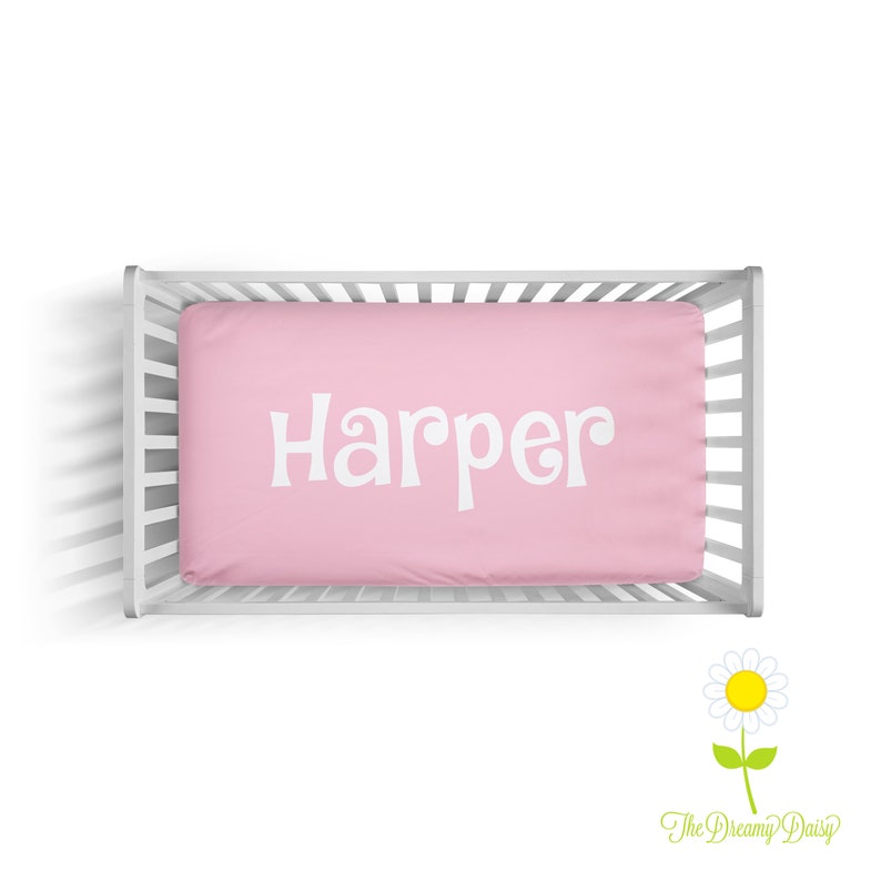 Personalized Fitted Crib Sheet Custom Baby Name Fitted Sheet Etsy