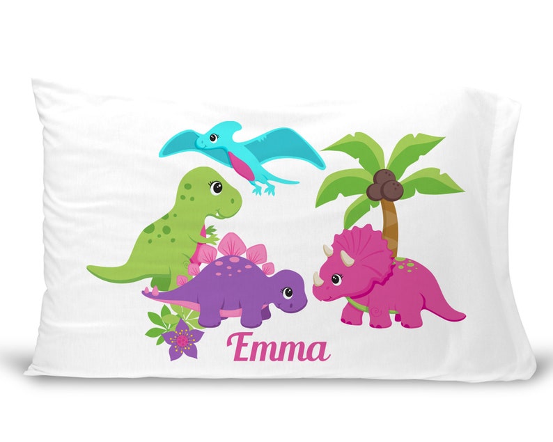 Personalized Kids' Pillowcase Dinosaur Pillowcase for Etsy
