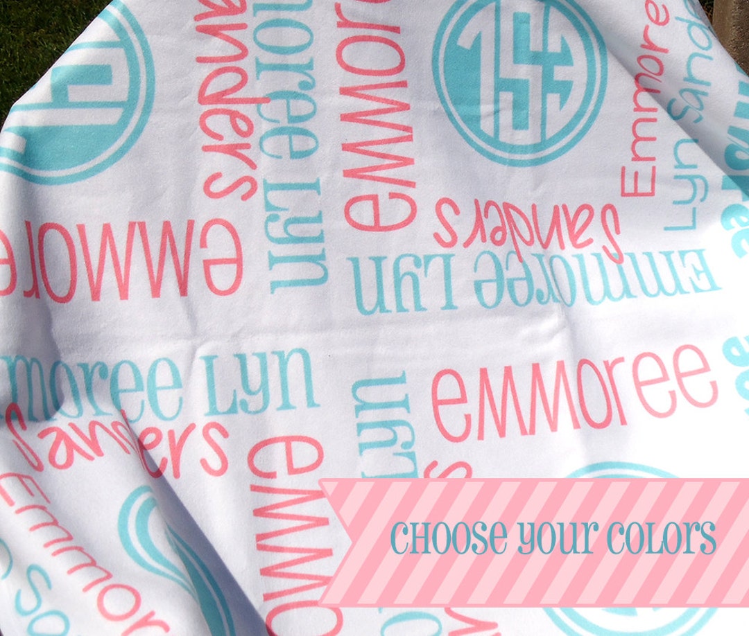 Monogrammed Baby Girl Blanket Personalized Receiving Blanket - Etsy