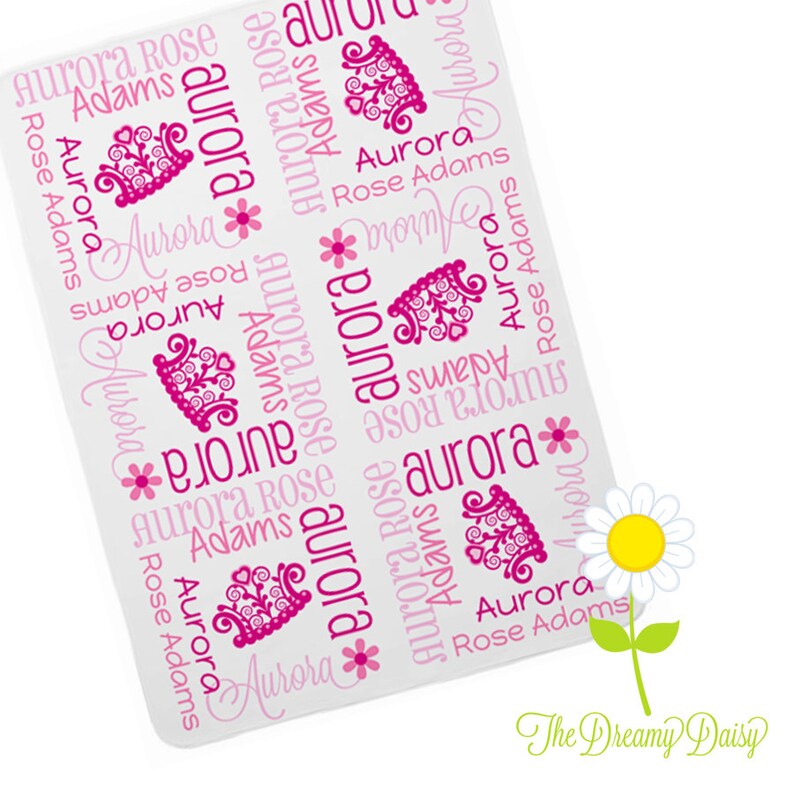 Personalized Tiara Baby Blanket Princess Crown Receiving Etsy