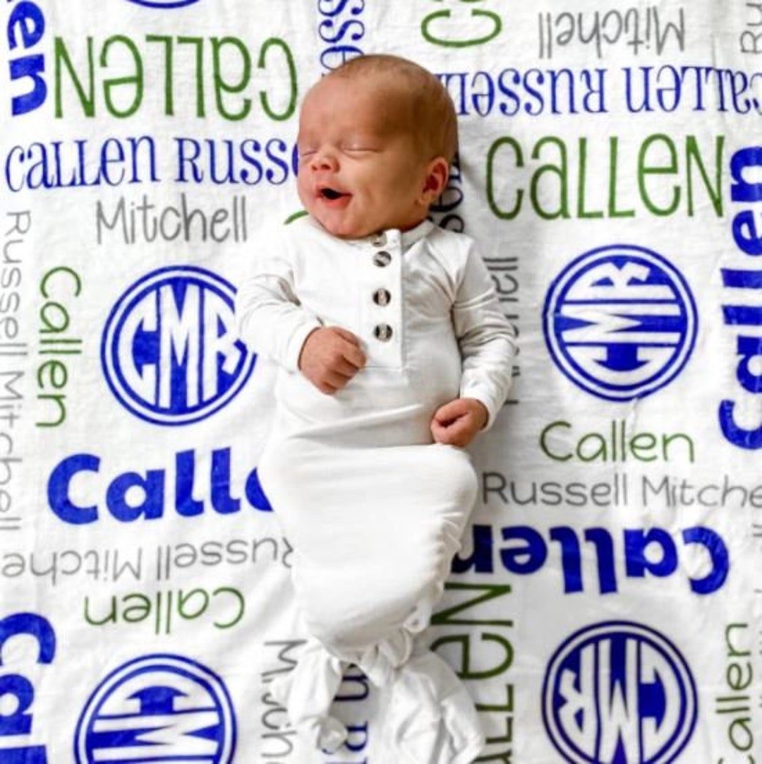 Personalized Baby Hospital Blanket Baby Receiving Blanket Etsy
