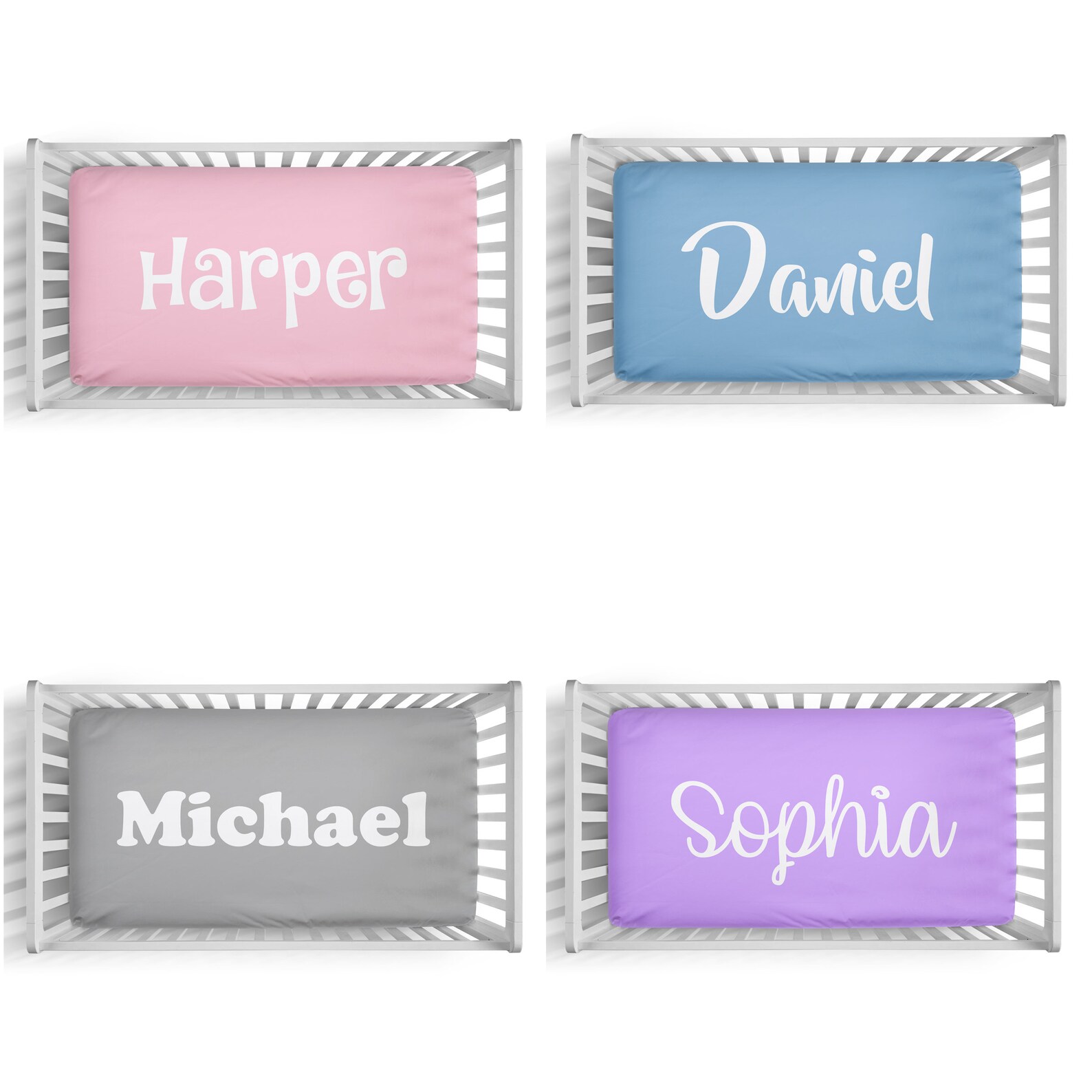 Personalized Fitted Crib Sheet Custom Baby Name Fitted Sheet Etsy
