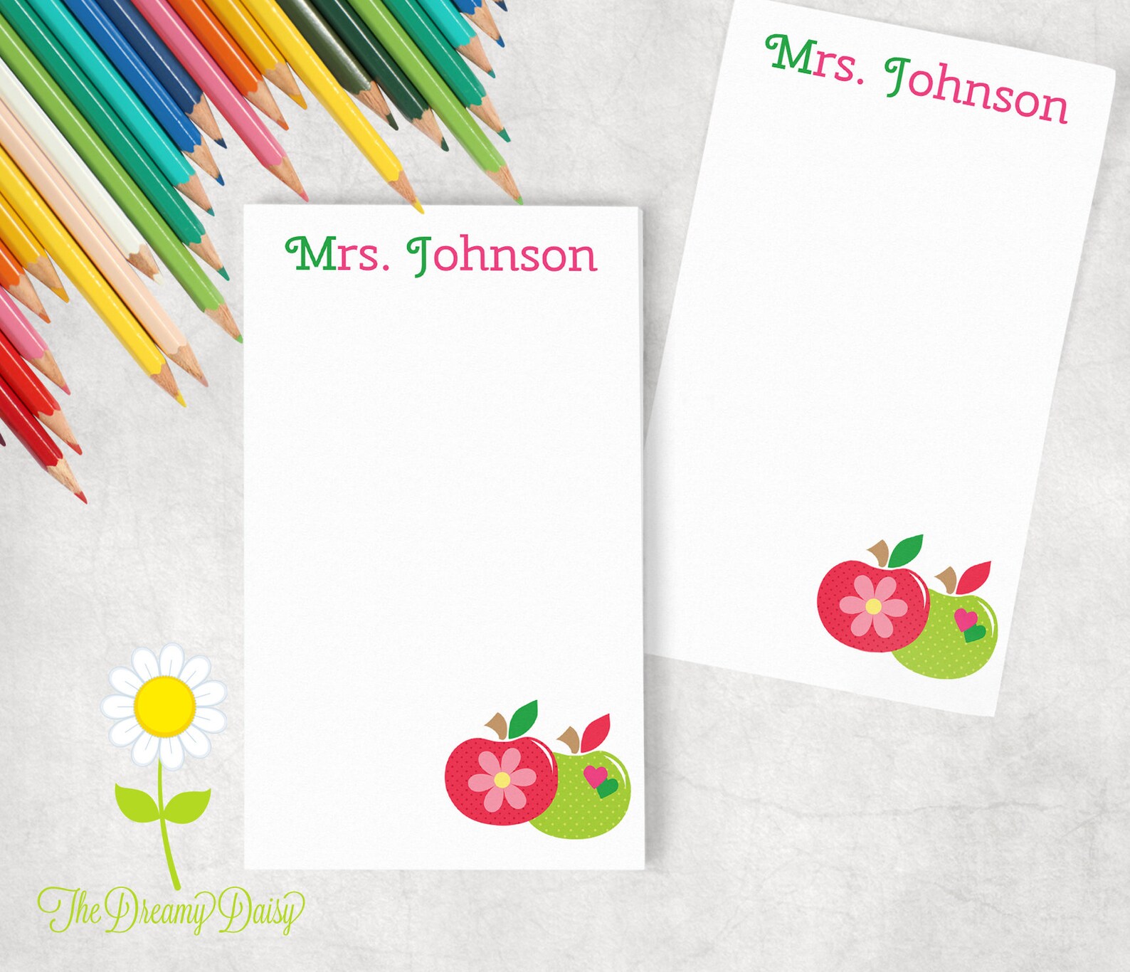 Personalized Teacher Notepad Apple Notepad for Teachers Etsy