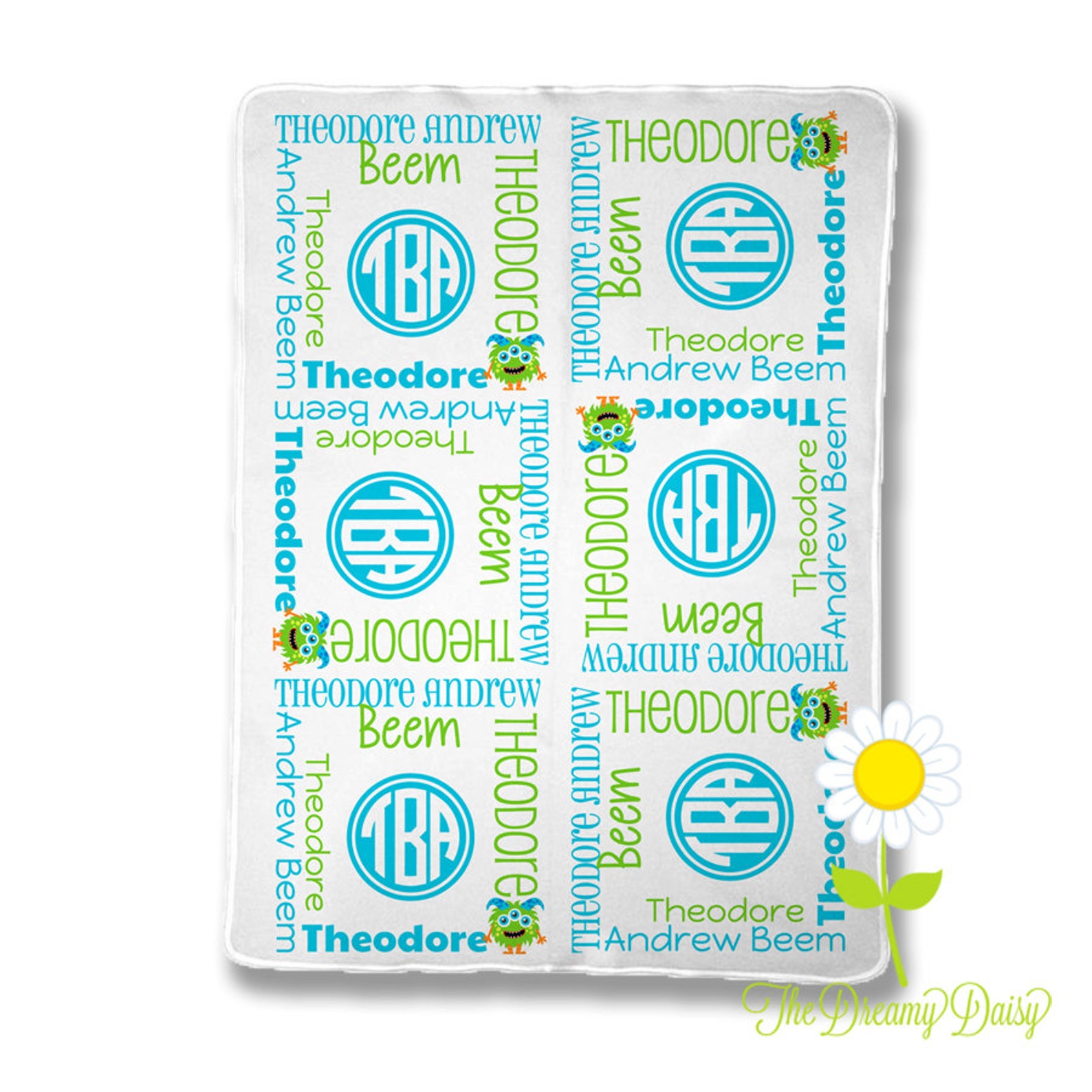 Personalized Little Monster Baby Blanket Monster Theme Etsy